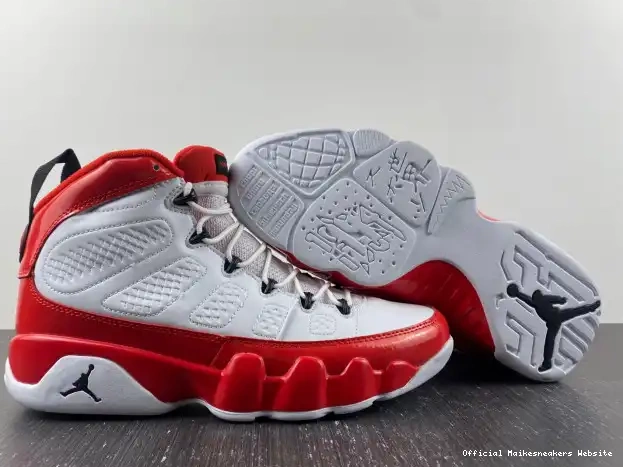 Official Maikesneakers White Red 9 Retro Air Gym Jordan 302370-160 0323